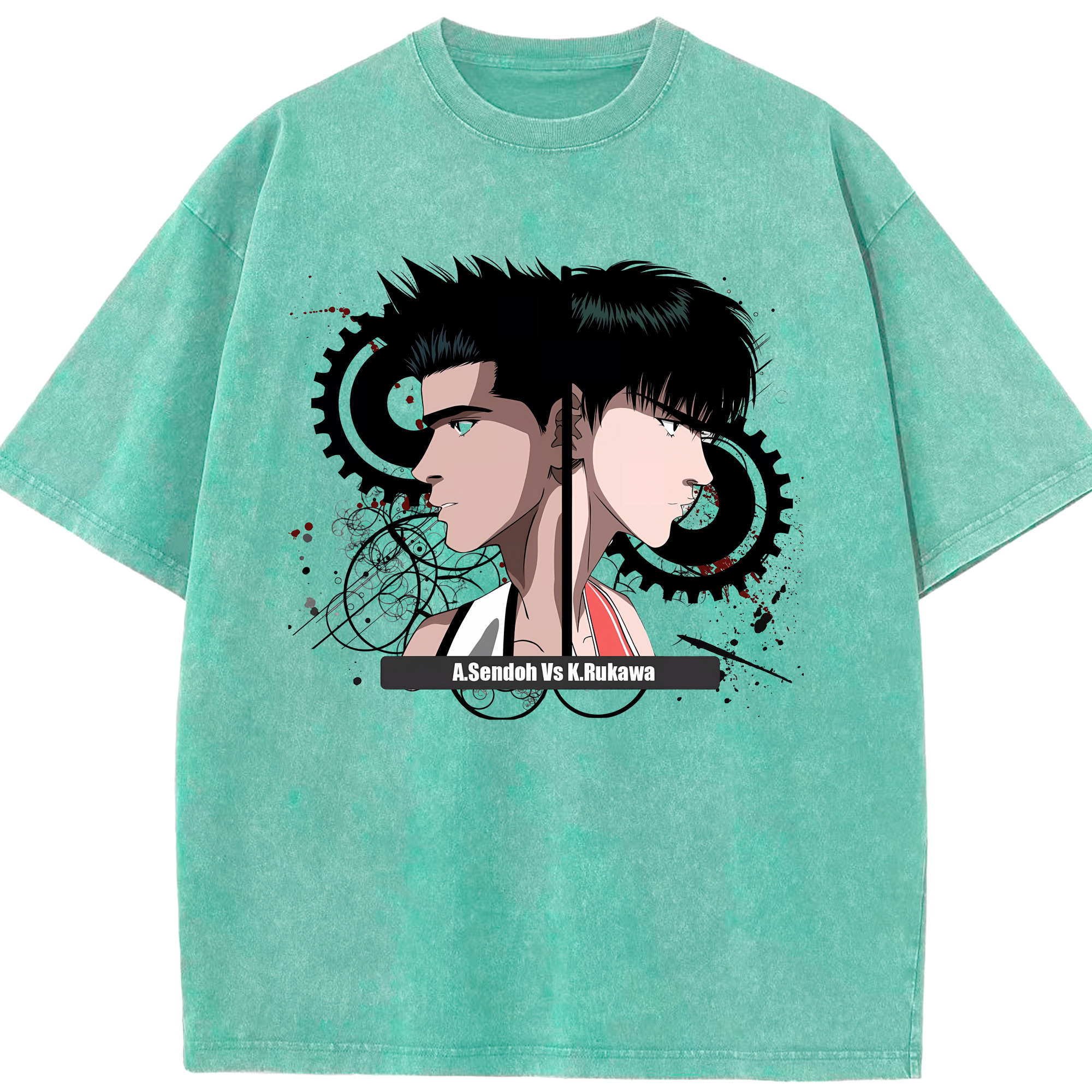 （画像用） SLAM DUNK／スラムダンク 綿100% ヴィンテージ風 半袖Tシャツ（フロントプリント）